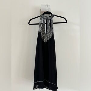 NBD Black dress embellished with pearls